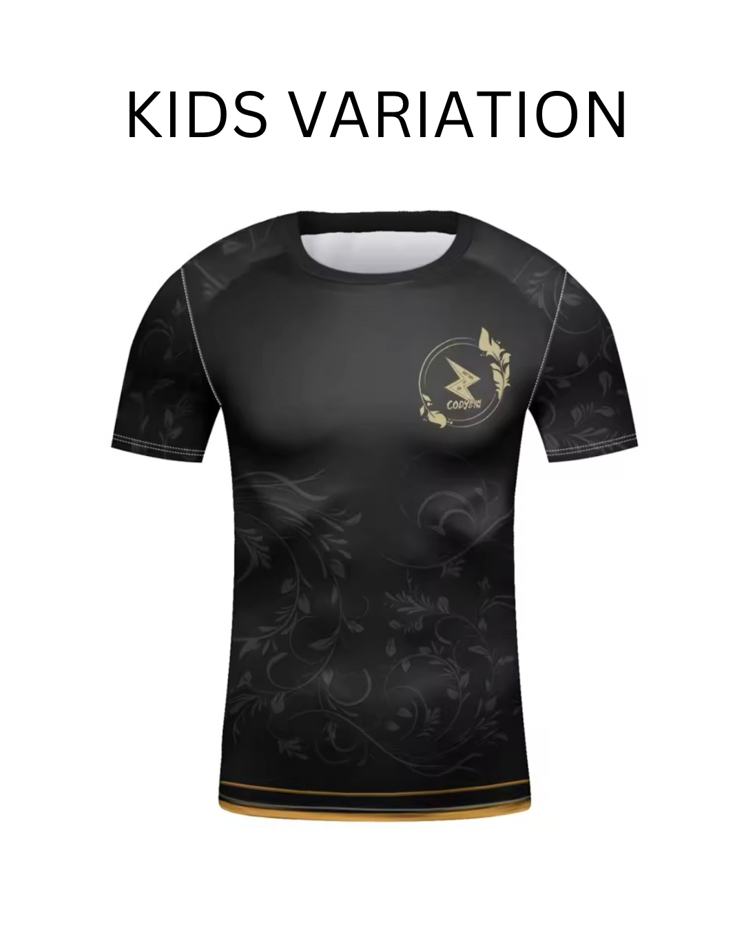 Black & Gold Premium BJJ / MMA Rash Guard - LONG & SHORT SLEEVE VARIATIONS - MADE TO ORDER 2 WEEK DISPATCH