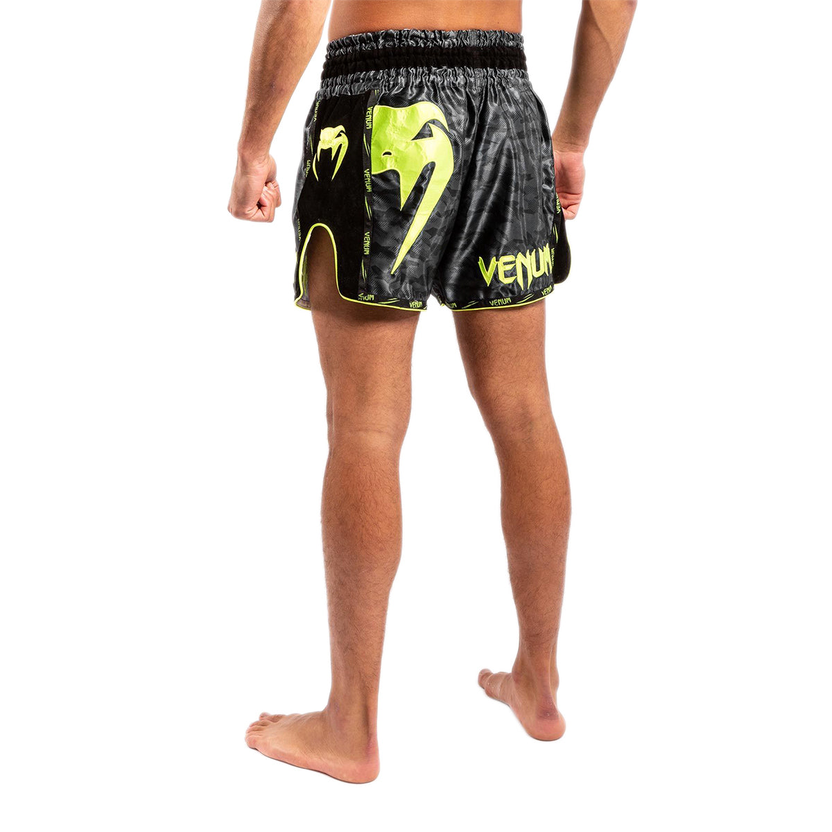 Venum Giant Camo Muay Thai Fight Shorts - Black/Yellow