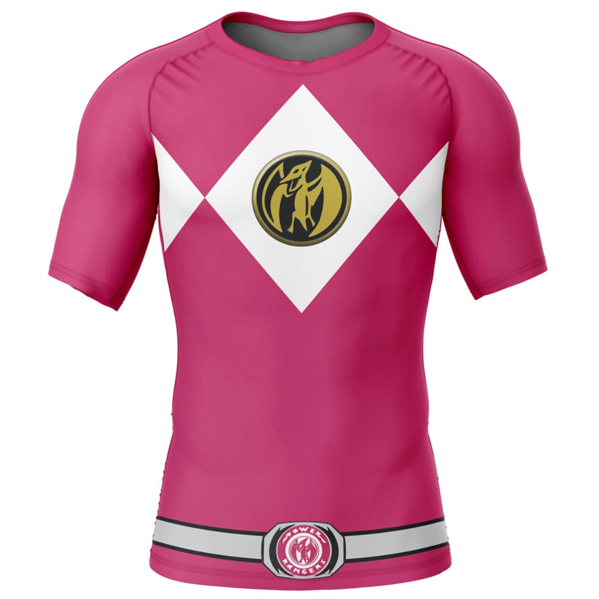 Pink Power Ranger Premium Rash Guard - LONG OR SHORT SLEEVE - MADE TO ORDER 2 WEEK DISPATCH