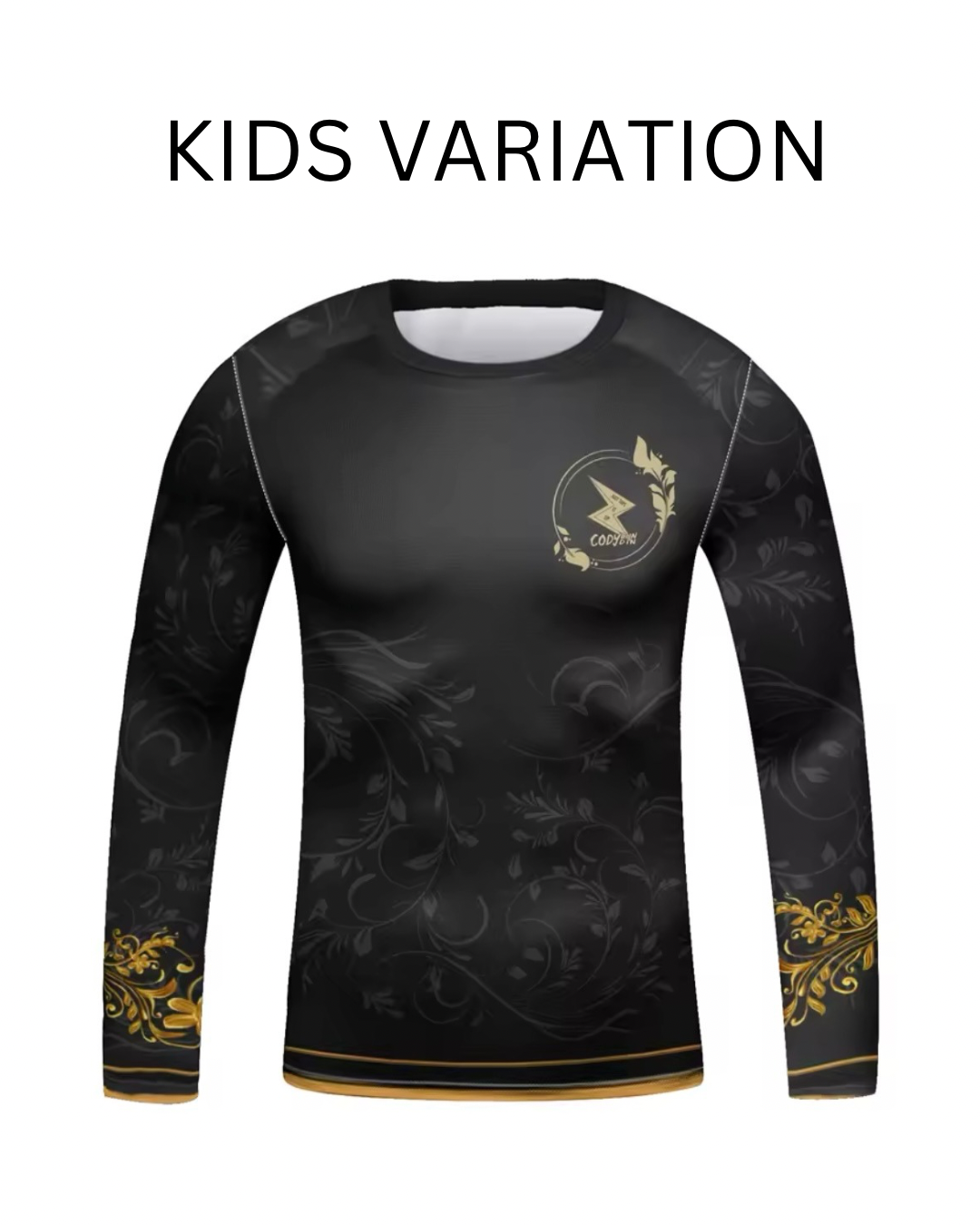 Black & Gold Premium BJJ / MMA Rash Guard - LONG & SHORT SLEEVE VARIATIONS - MADE TO ORDER 2 WEEK DISPATCH