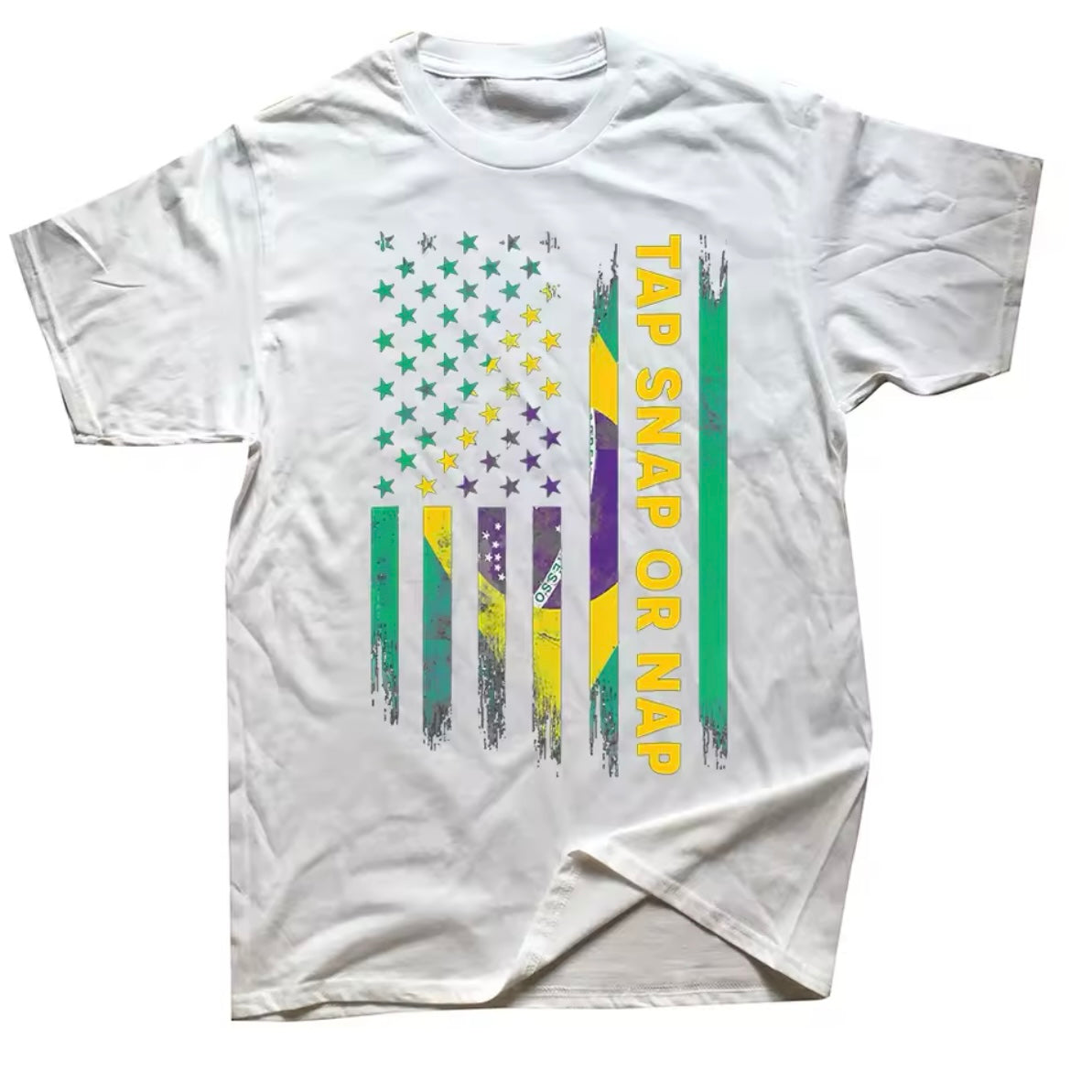 Tap Snap or Nap White BJJ T-Shirt - MADE TO ORDER 2 WEEK DISPATCH
