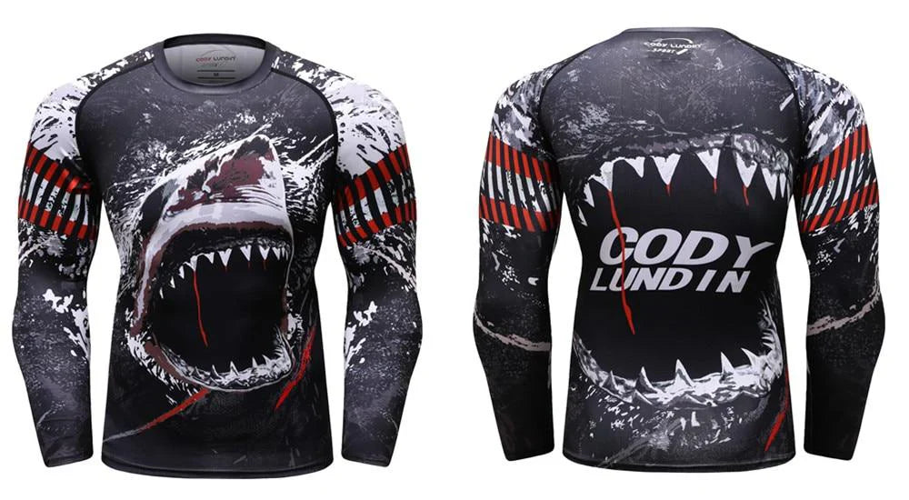 Shark Premium BJJ / MMA Rash Guard - LONG & SHORT SLEEVE VARIATIONS - MADE TO ORDER 2 WEEK DISPATCH
