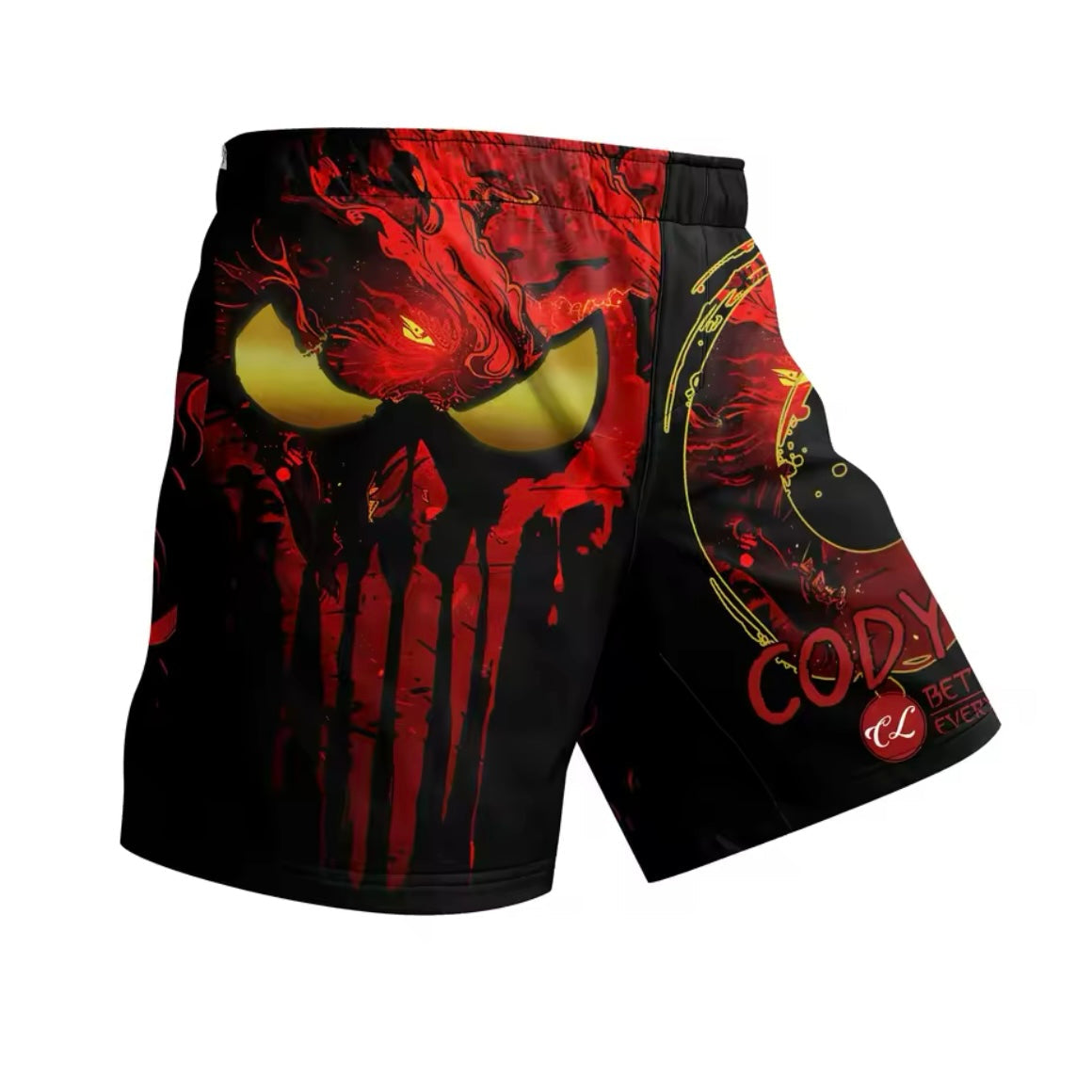 Red Skull Premium BJJ No Gi Grappling Shorts - MADE TO ORDER 2 WEEK DISPATCH