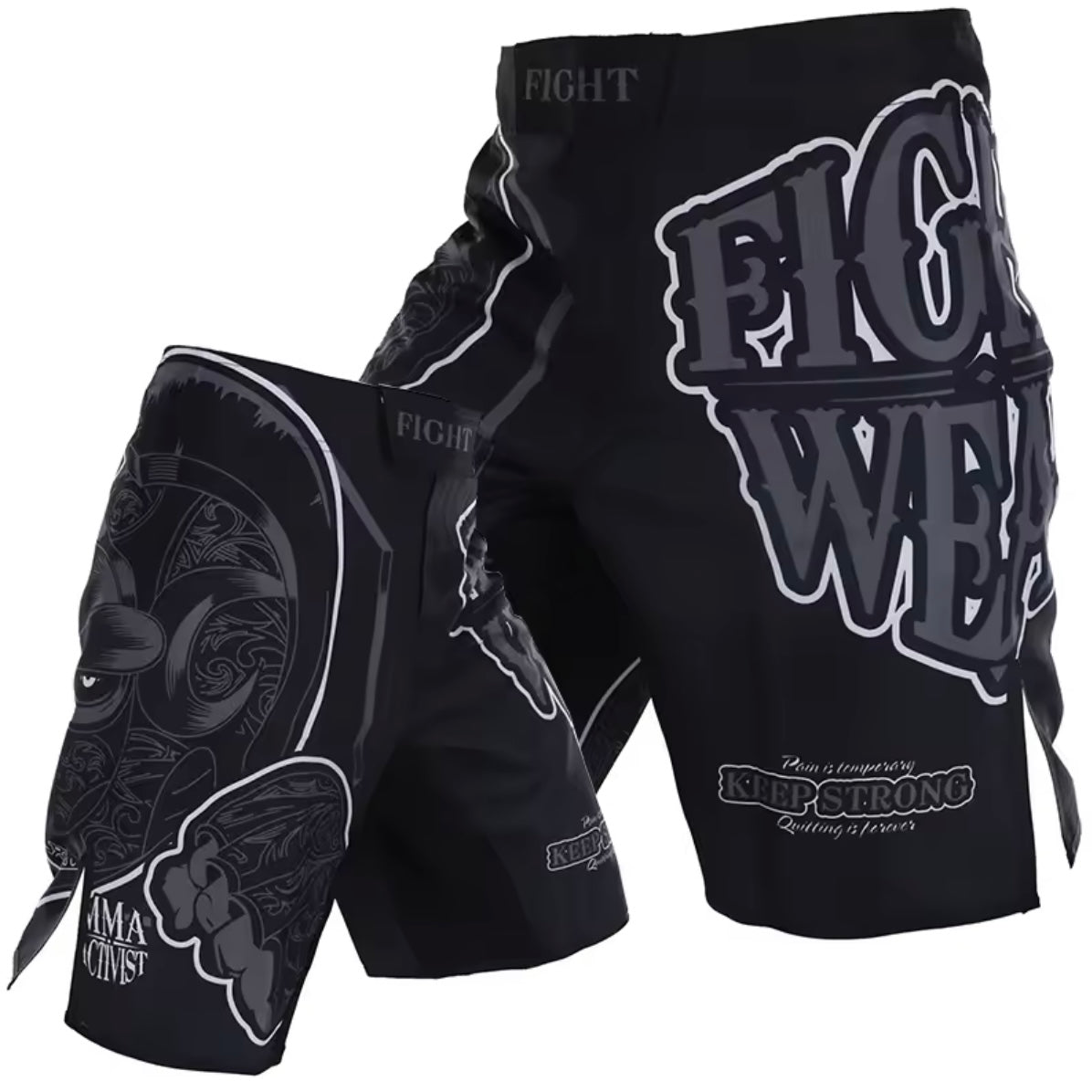 Black Fight Premium MMA Grappling Shorts - MADE TO ORDER 2 WEEK DISPATCH