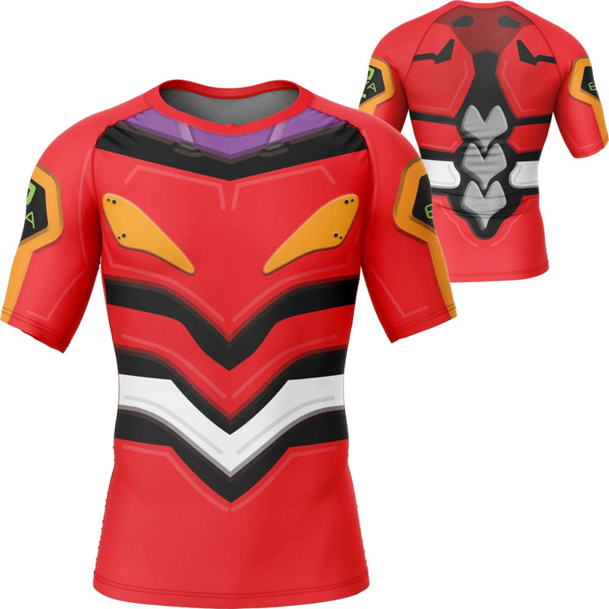 Evangelion Eva-02 Neon Genesis Premium Rash Guard - LONG OR SHORT SLEEVE - MADE TO ORDER 2 WEEK DISPATCH