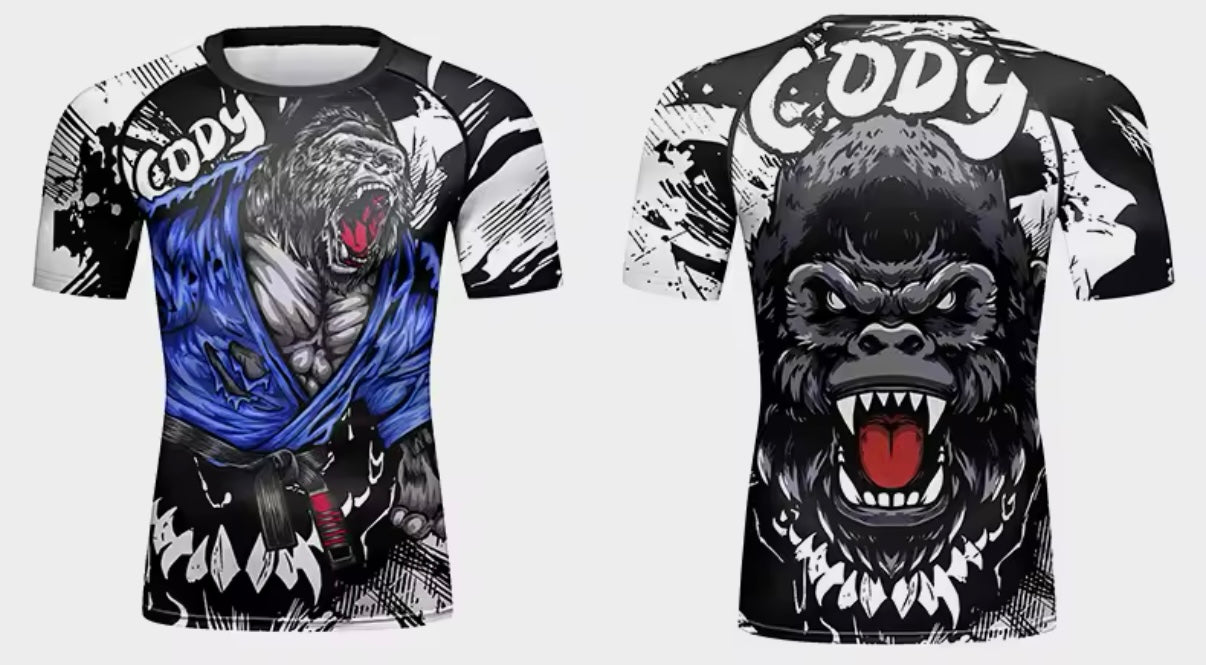 Gorilla Rage Premium BJJ / MMA Rash Guard - LONG & SHORT SLEEVE VARIATIONS - MADE TO ORDER 2 WEEK DISPATCH