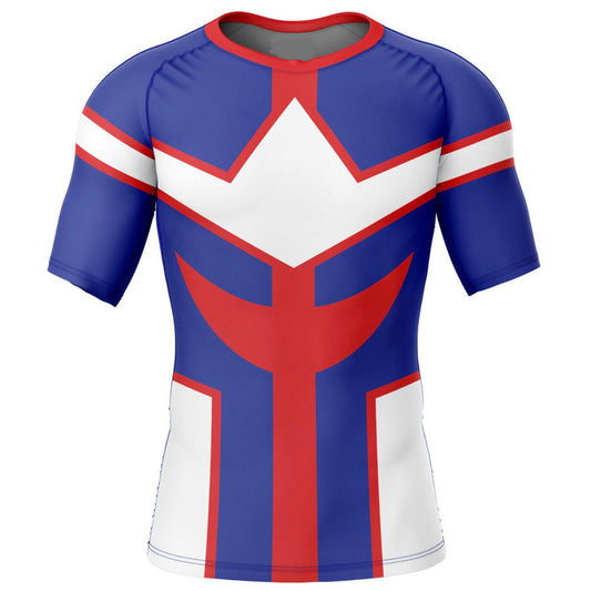 My Hero Academia All-Might Premium Short Sleeve Rash Guard - MADE TO ORDER 2 WEEK DISPATCH