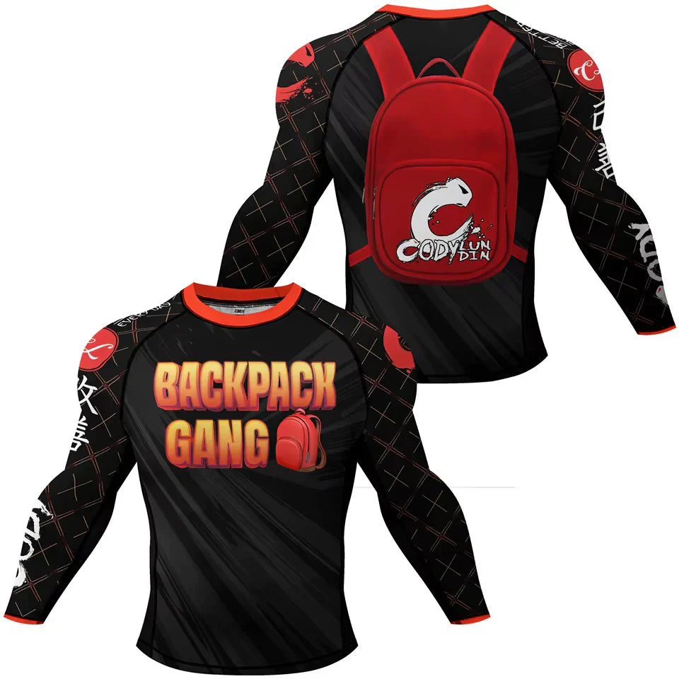 Backpack Gang Premium BJJ / MMA Rash Guard - LONG & SHORT SLEEVE VARIATIONS - MADE TO ORDER 2 WEEK DISPATCH