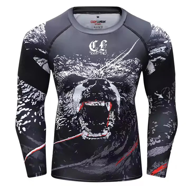 Bear Premium BJJ / MMA Long Sleeve Rash Guard - MADE TO ORDER 2 WEEK DISPATCH