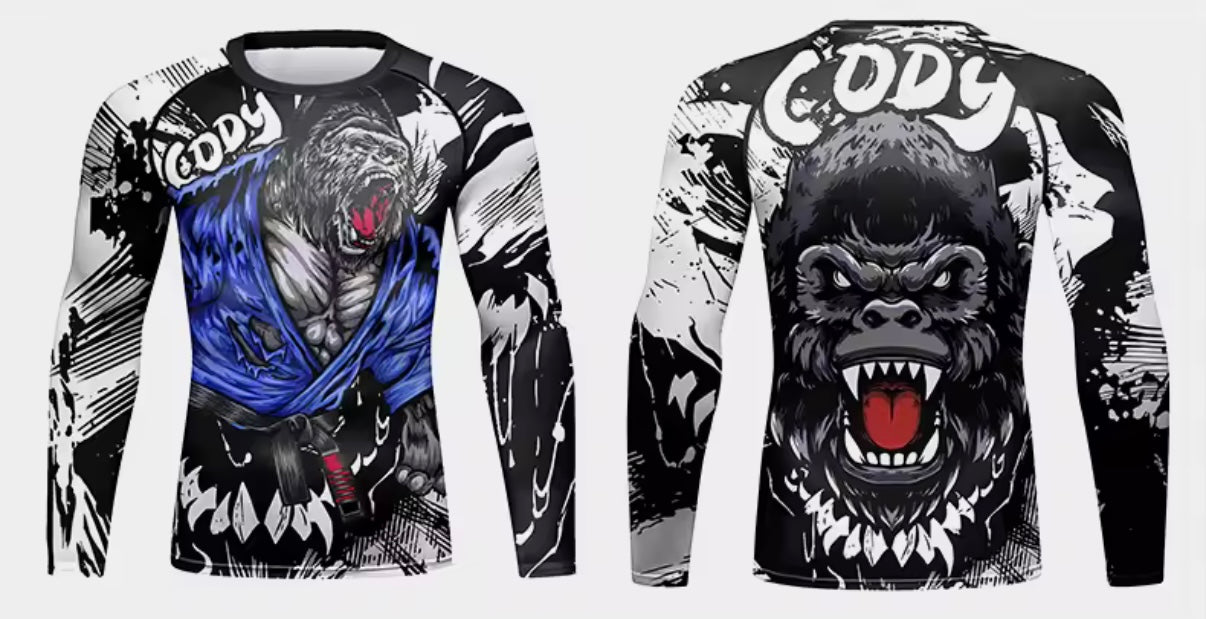 Gorilla Rage Premium BJJ / MMA Rash Guard - LONG & SHORT SLEEVE VARIATIONS - MADE TO ORDER 2 WEEK DISPATCH