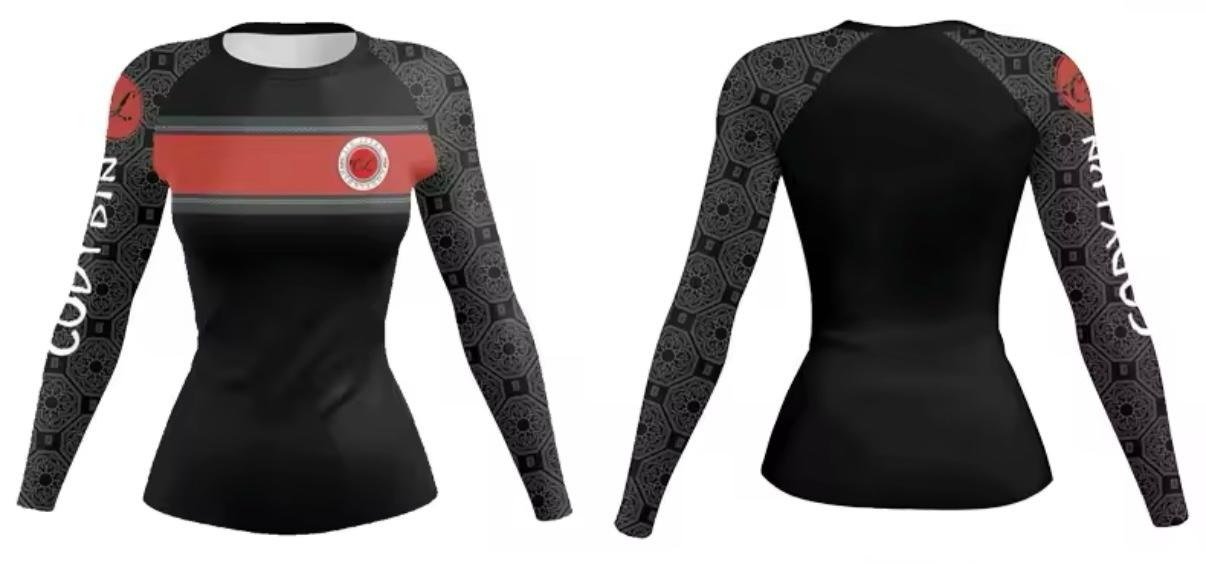 Women’s Black & Red Premium BJJ / MMA Rash Guard - MADE TO ORDER 2 WEEK DISPATCH