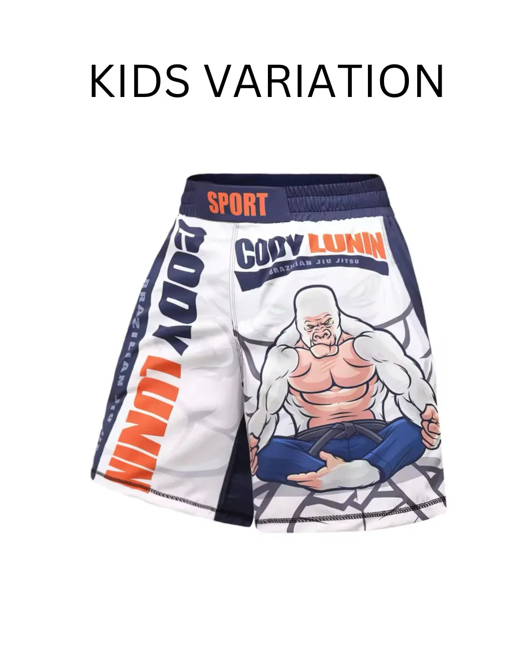 White Gorilla Premium BJJ No Gi / MMA Grappling Shorts - MADE TO ORDER 2 WEEK DISPATCH