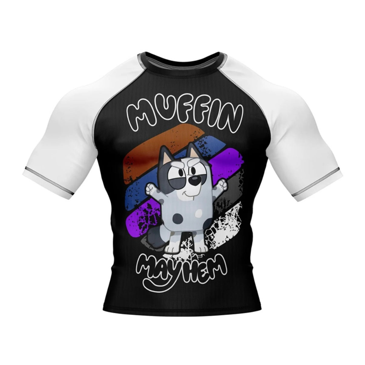 Bluey Muffin Mayhem Premium Rash Guard - LONG OR SHORT SLEEVE - MADE TO ORDER 2 WEEK DISPATCH
