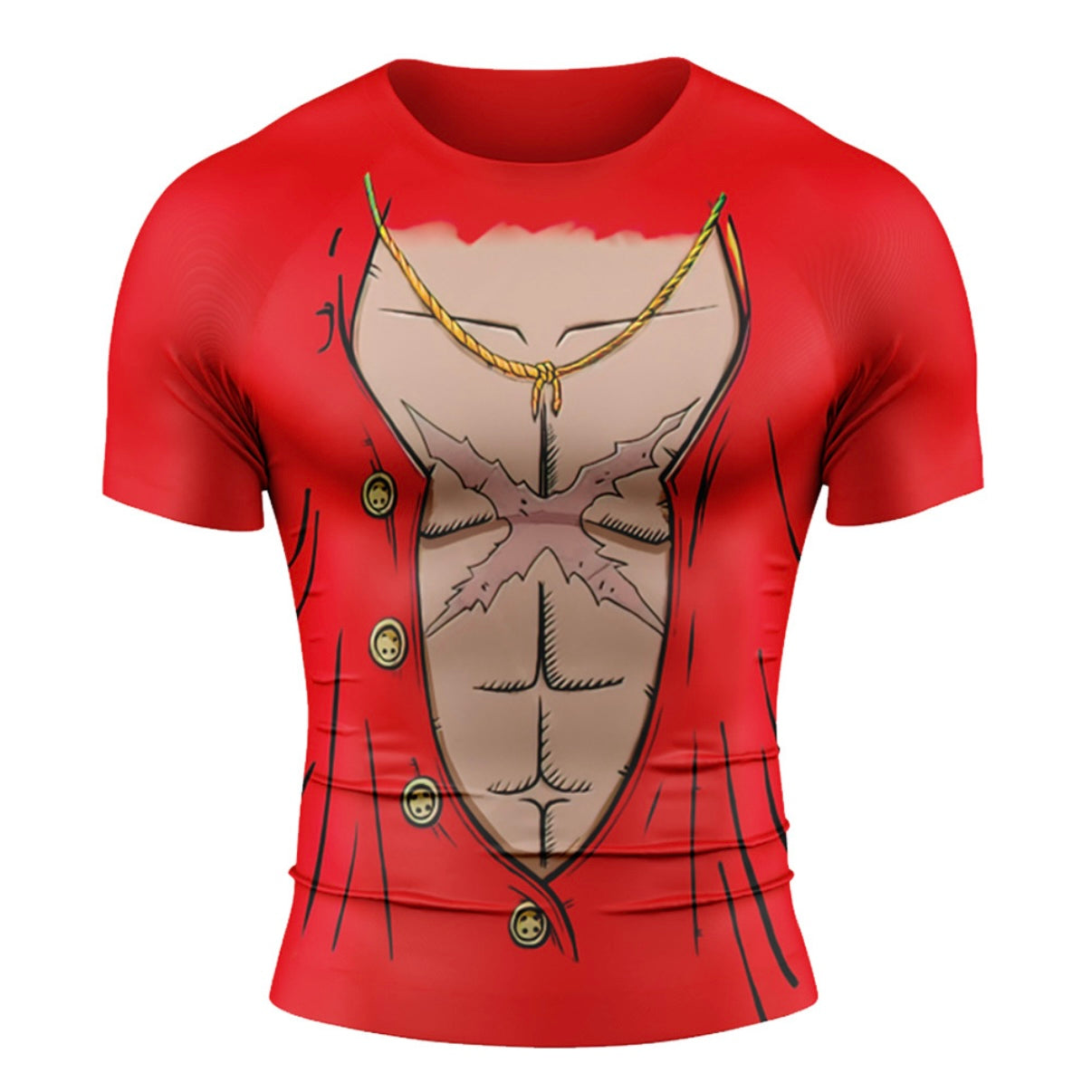 One Piece Monkey D. Luffy Torso Premium Short Sleeve Rash Guard - MADE TO ORDER 2 WEEK DISPATCH