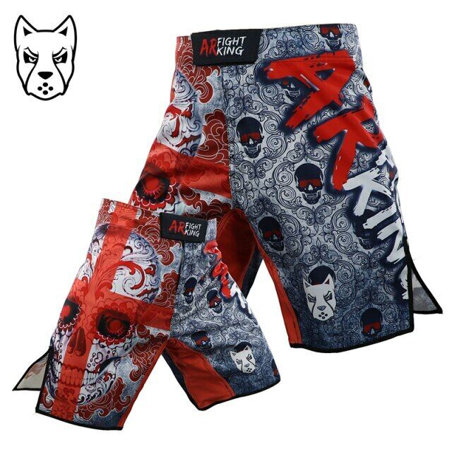 Red Cross Skull Premium MMA Grappling Shorts - MADE TO ORDER 2 WEEK DISPATCH