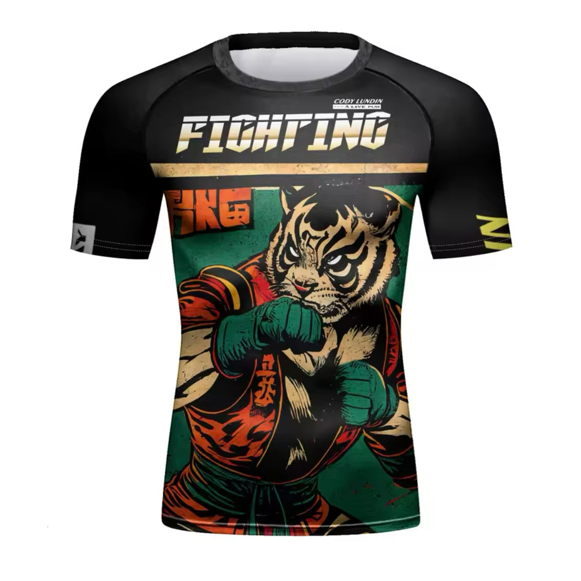 Fighting Tiger Premium BJJ / MMA Rash Guard - LONG & SHORT SLEEVE VARIATIONS - MADE TO ORDER 2 WEEK DISPATCH