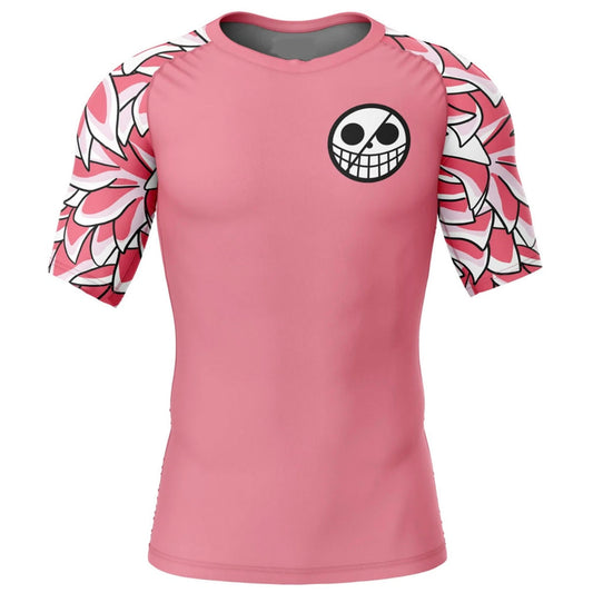 One Piece Doflamingo Premium Short Sleeve Rash Guard - MADE TO ORDER 2 WEEK DISPATCH