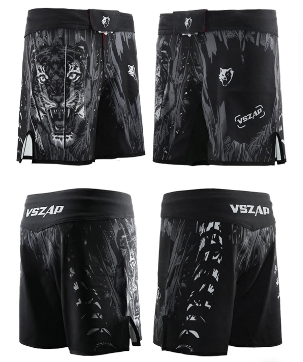 Tiger Roar Black Premium MMA Grappling Shorts - MADE TO ORDER 2 WEEK DISPATCH