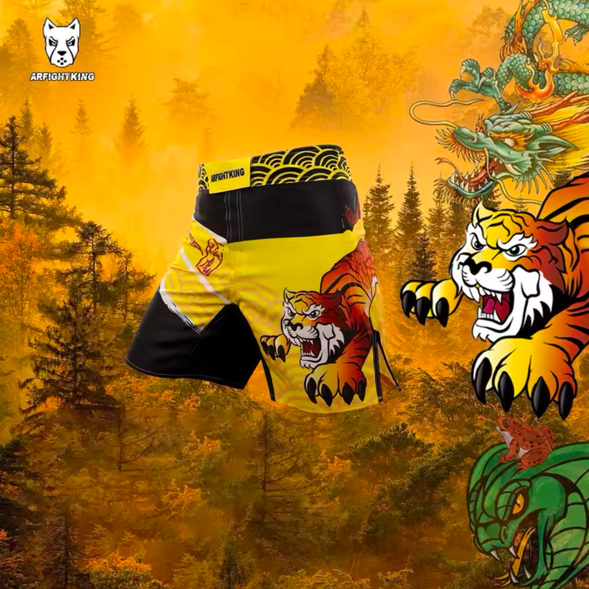 Yellow Tiger Premium MMA Grappling Shorts - MADE TO ORDER 2 WEEK DISPATCH