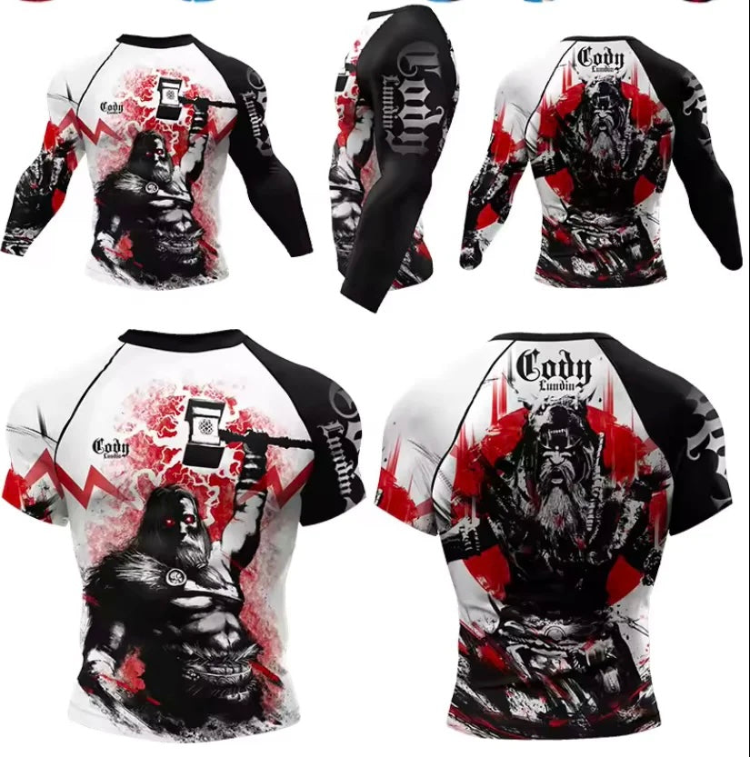 Warrior God Premium BJJ / MMA Rash Guard - LONG & SHORT SLEEVE VARIATIONS - MADE TO ORDER 2 WEEK DISPATCH