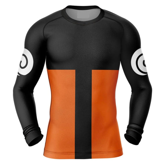 Naruto Uzumaki White Symbol Premium Rash Guard - LONG OR SHORT SLEEVE - MADE TO ORDER 2 WEEK DISPATCH