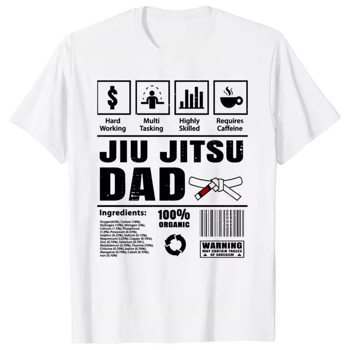 Jiu Jitsu Dad White T-Shirt - MADE TO ORDER 2 WEEK DISPATCH