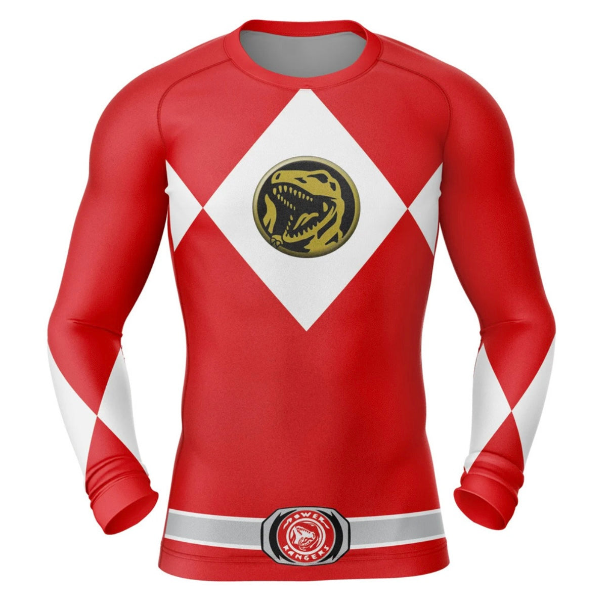 Red Power Ranger Premium Rash Guard - LONG OR SHORT SLEEVE - MADE TO ORDER 2 WEEK DISPATCH