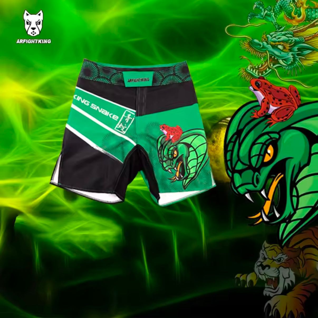 Green Snake Premium MMA Grappling Shorts - MADE TO ORDER 2 WEEK DISPATCH