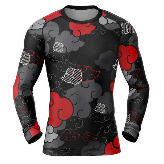 Naruto Black Aloha Akatsuki Premium Rash Guard - LONG OR SHORT SLEEVE - MADE TO ORDER 2 WEEK DISPATCH