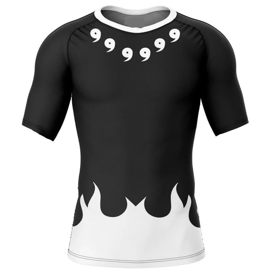 Naruto 6 Paths Monochrome Premium Short Sleeve Rash Guard - MADE TO ORDER 2 WEEK DISPATCH