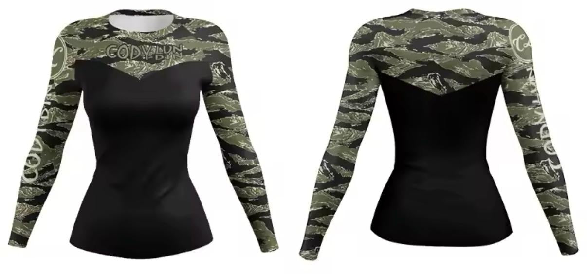 Women’s Green Canopy Premium BJJ / MMA Rash Guard - MADE TO ORDER 2 WEEK DISPATCH