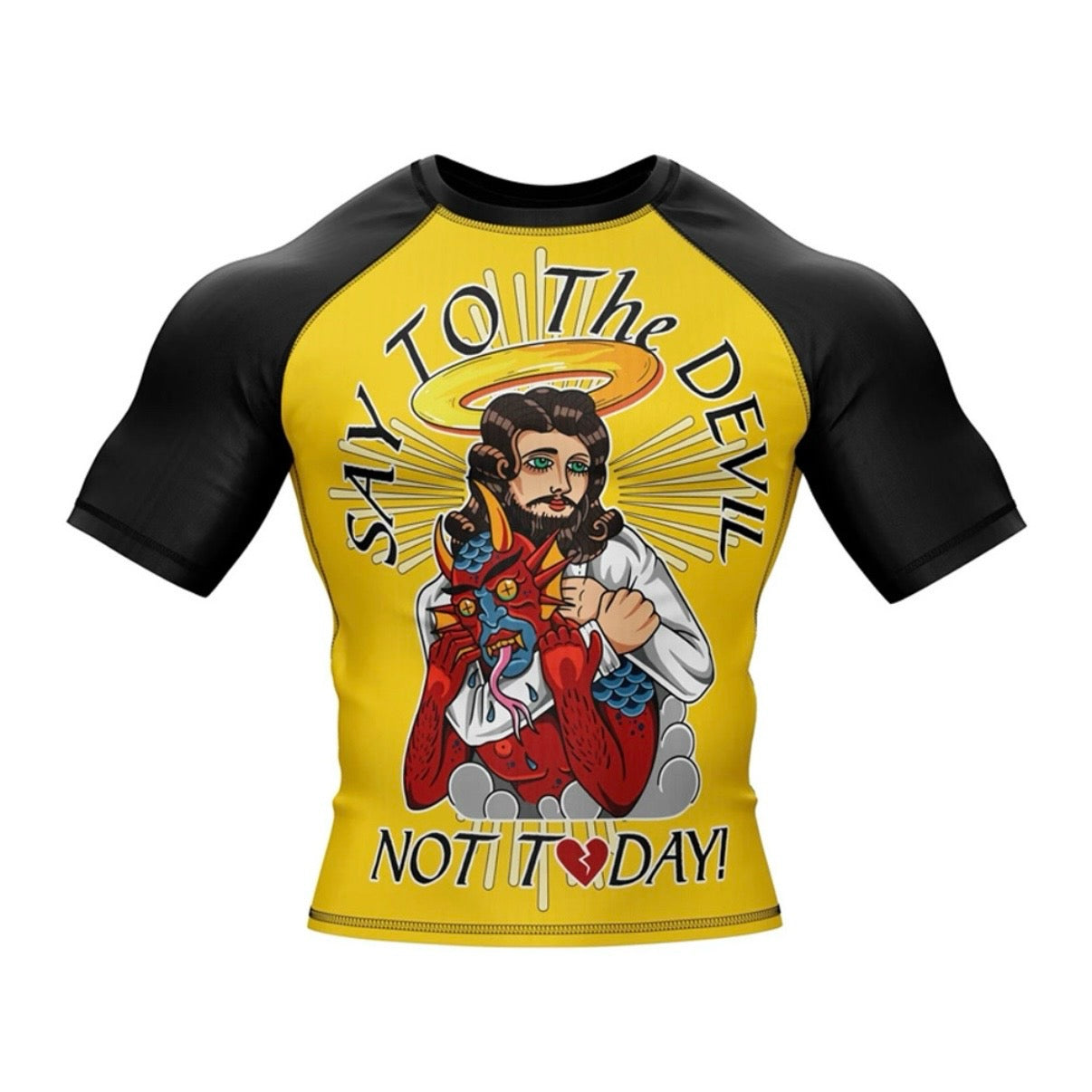 Jesus & Devil Premium BJJ / MMA Rash Guard - LONG OR SHORT SLEEVE - MADE TO ORDER 2 WEEK DISPATCH