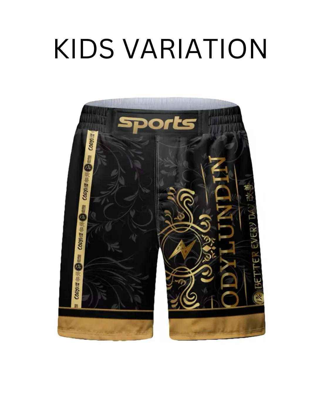 Black & Gold Premium BJJ No Gi / MMA Grappling Shorts - MADE TO ORDER 2 WEEK DISPATCH