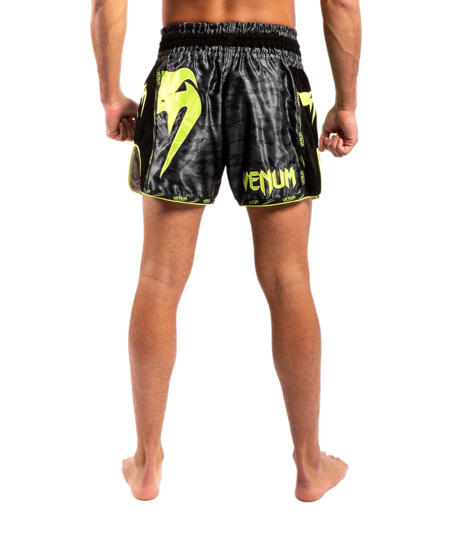 Venum Giant Camo Muay Thai Fight Shorts - Black/Yellow