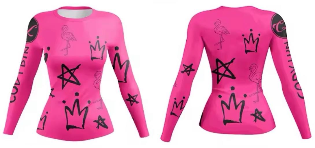 Women’s Pink Flamingo Premium BJJ / MMA Rash Guard - MADE TO ORDER 2 WEEK DISPATCH