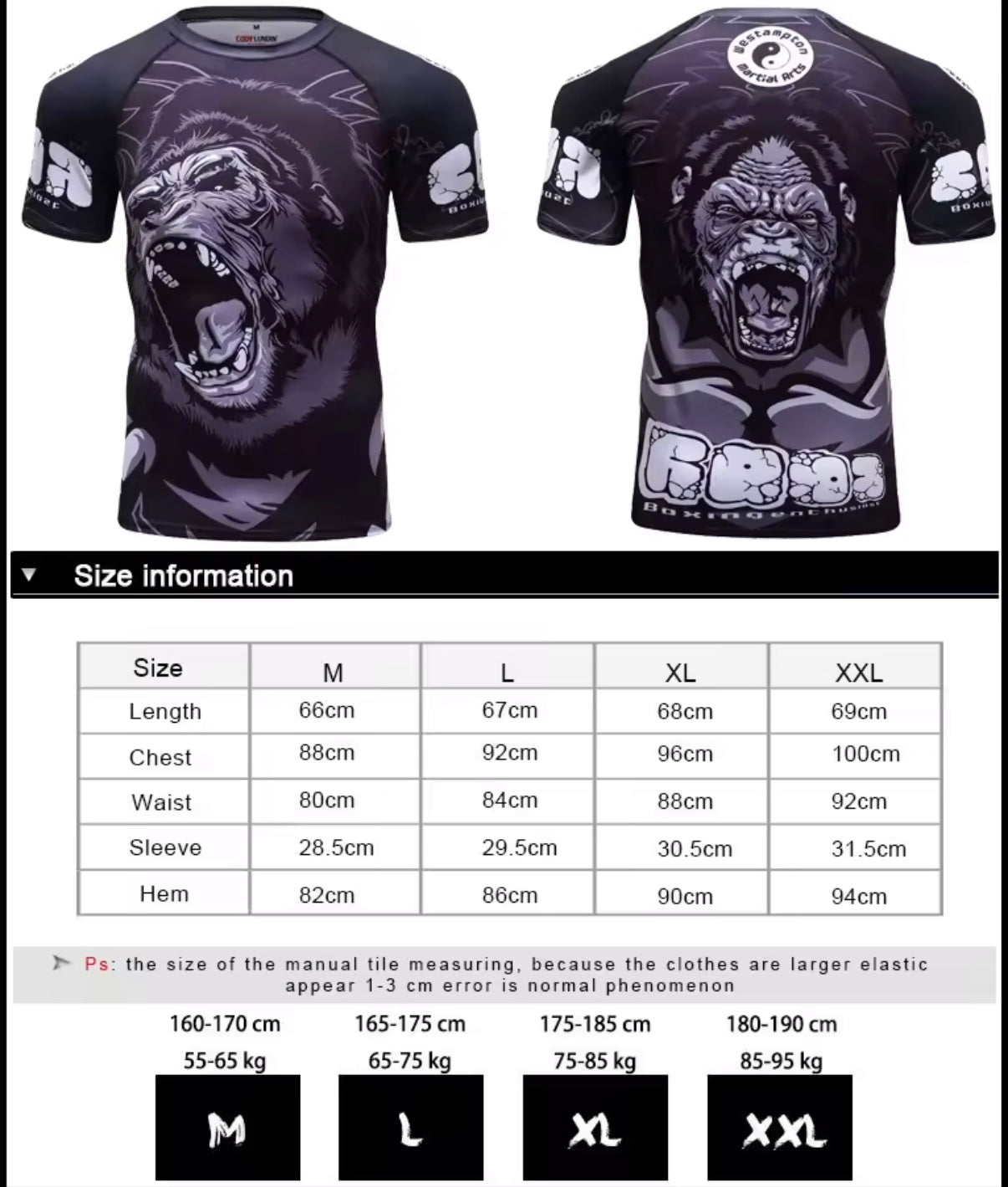 Gorilla Premium BJJ / MMA Rash Guard - LONG & SHORT SLEEVE VARIATIONS - MADE TO ORDER 2 WEEK DISPATCH