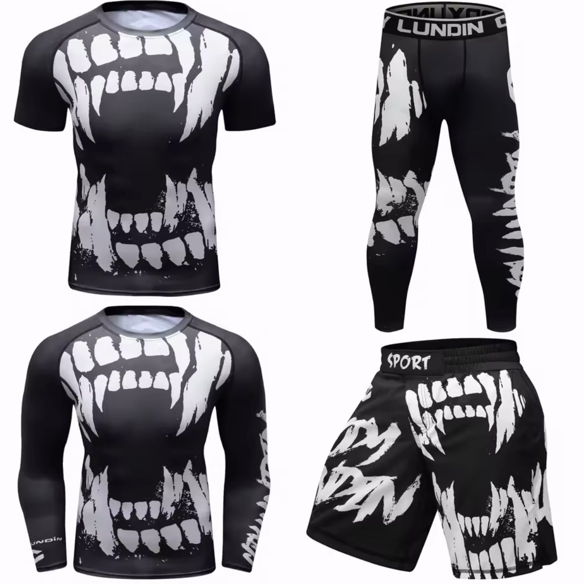 Wild Canines Premium BJJ No Gi / MMA Set. Rash Guard, Shorts & Spats - MADE TO ORDER 2 WEEK DISPATCH