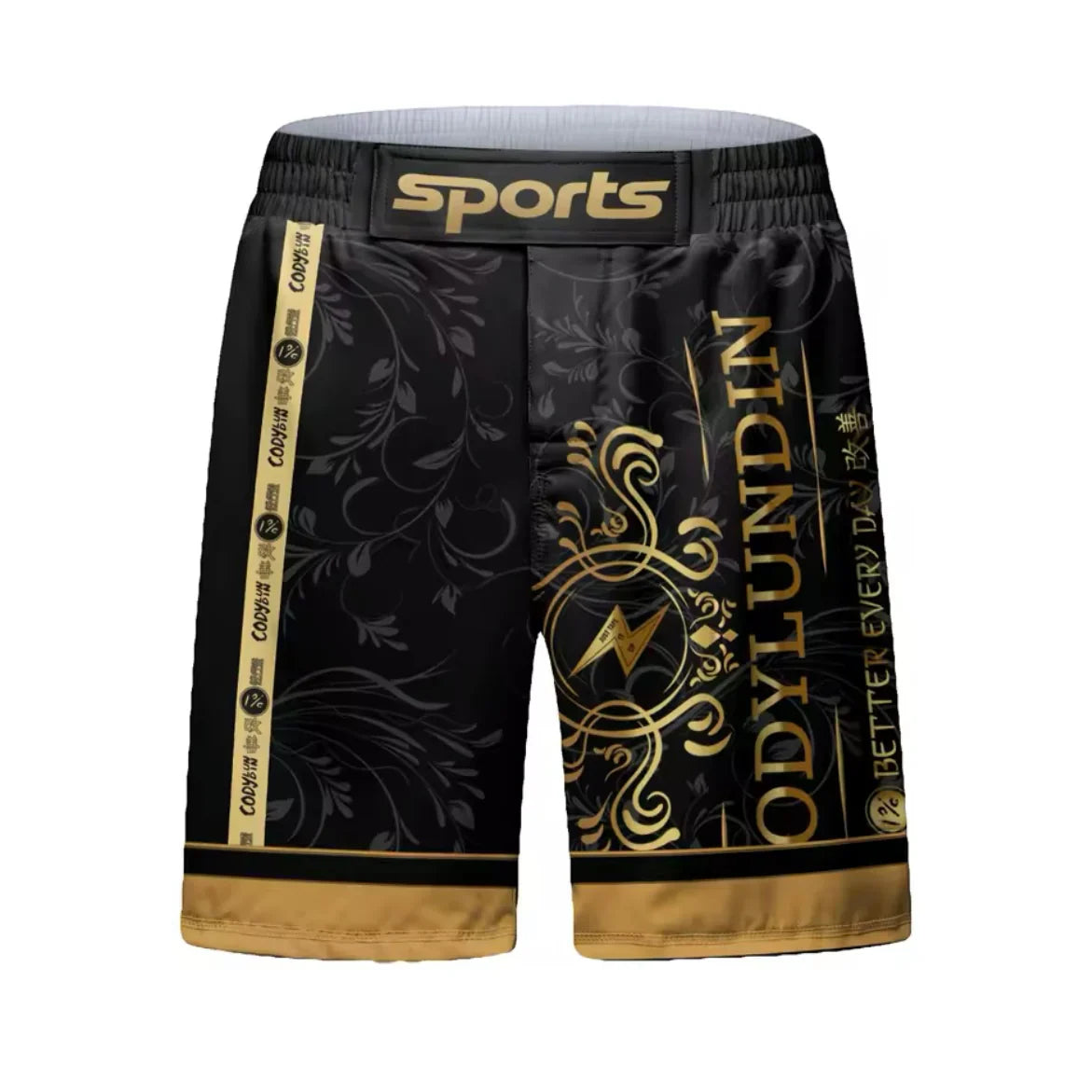 Black & Gold Premium BJJ No Gi / MMA Grappling Shorts - MADE TO ORDER 2 WEEK DISPATCH
