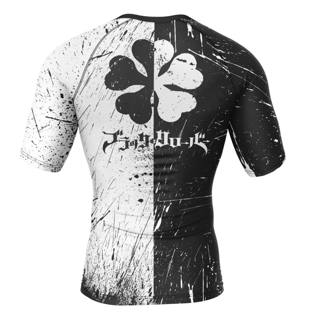 Black Clover Five Leaf Premium Short Sleeve Rash Guard - MADE TO ORDER 2 WEEK DISPATCH