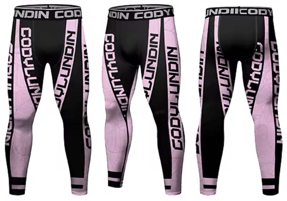Black & Pink Premium Compression Spats for BJJ, MMA, Wrestling, CrossFit, Yoga, Running, Cycling, and More - MADE TO ORDER 2 WEEK DISPATCH