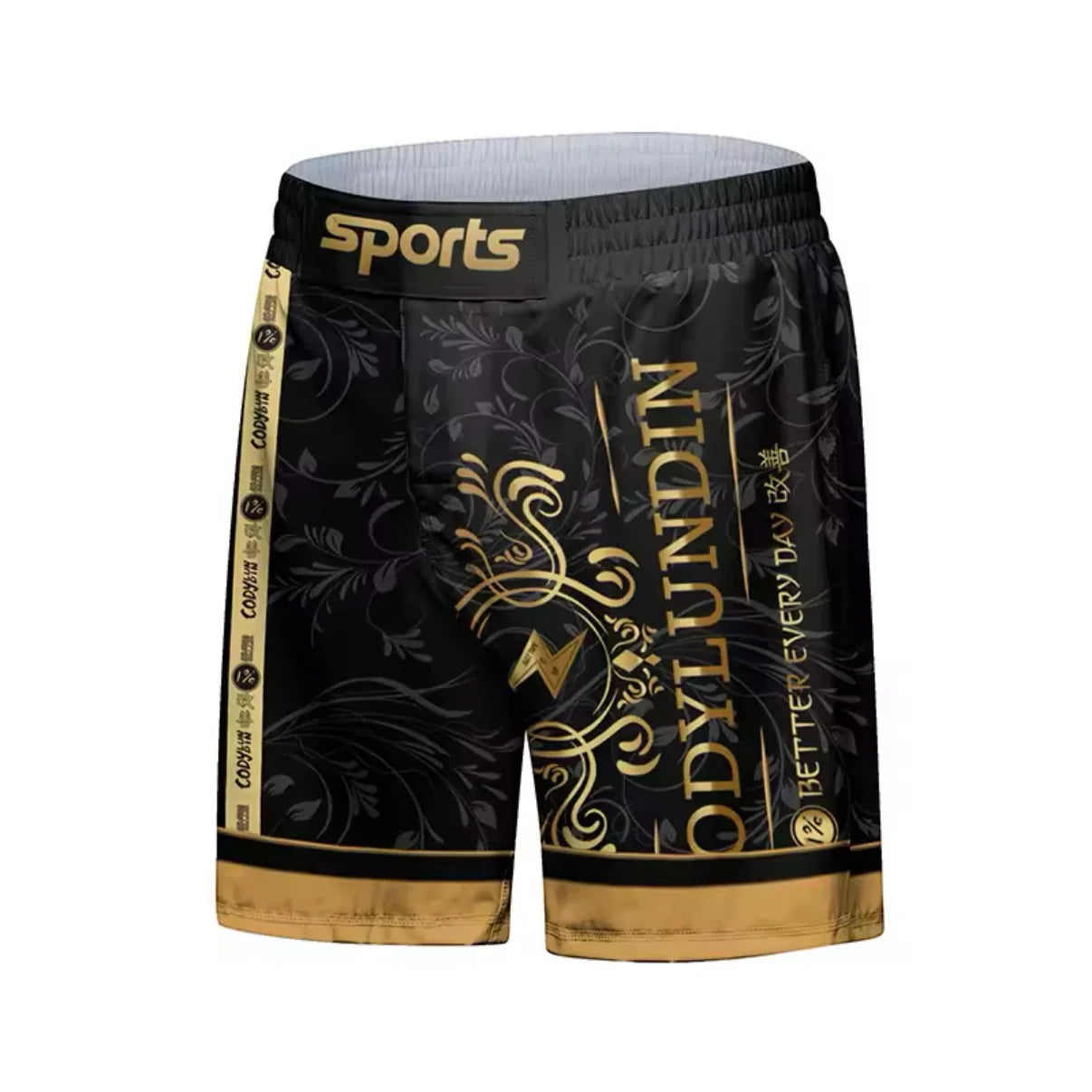 Black & Gold Premium BJJ No Gi / MMA Grappling Shorts - MADE TO ORDER 2 WEEK DISPATCH