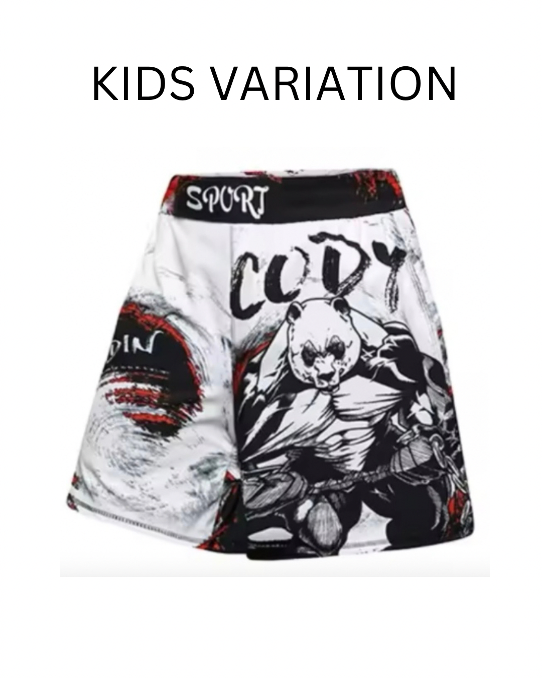 Panda Premium BJJ No Gi / MMA Set. Rash Guard, Shorts & Spats - MADE TO ORDER 2 WEEK DISPATCH