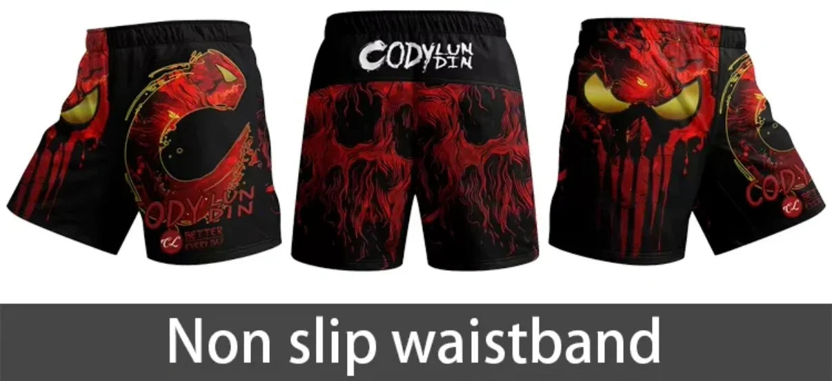 Red Skull Premium BJJ No Gi Grappling Shorts - MADE TO ORDER 2 WEEK DISPATCH