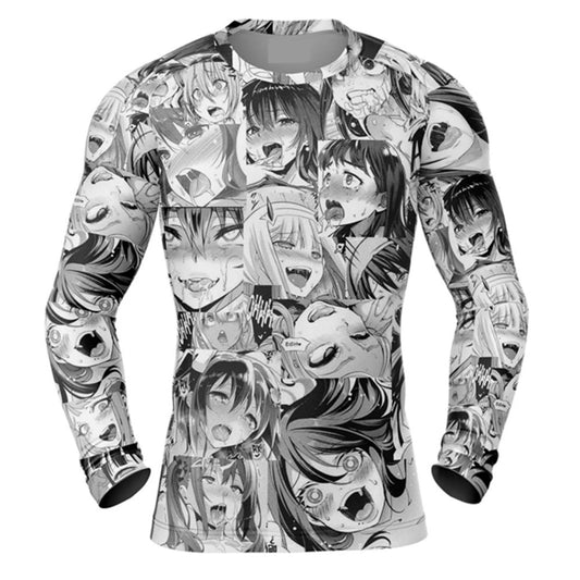 Manga Ahegao Premium Rash Guard - LONG OR SHORT SLEEVE - MADE TO ORDER 2 WEEK DISPATCH