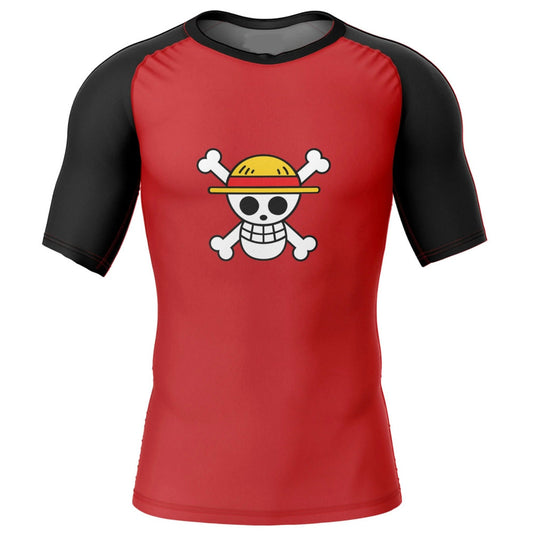 One Piece Luffy Straw Hat Premium Short Sleeve Rash Guard - MADE TO ORDER 2 WEEK DISPATCH