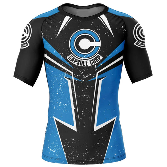 Dragon Ball Z Capsule Corp Premium Short Sleeve Rash Guard - MADE TO ORDER 2 WEEK DISPATCH