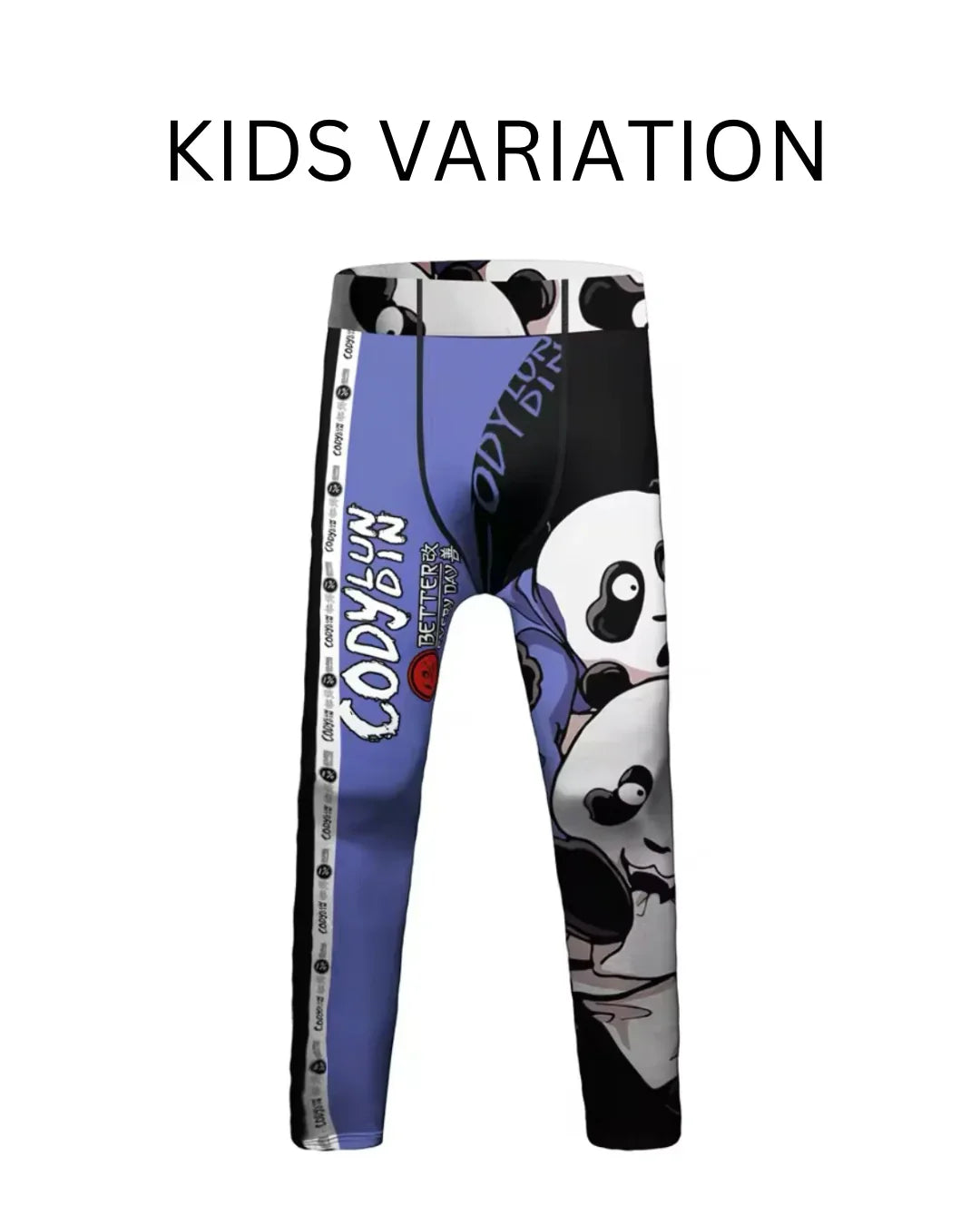 Judo Panda Premium Compression Spats for BJJ, MMA, Wrestling, CrossFit, Yoga, Running, Cycling, and More - MADE TO ORDER 2 WEEK DISPATCH