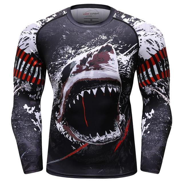 Shark Premium BJJ / MMA Rash Guard - LONG & SHORT SLEEVE VARIATIONS - MADE TO ORDER 2 WEEK DISPATCH