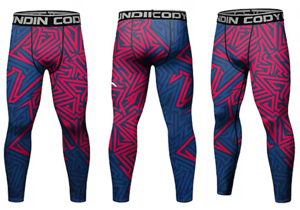 Abstract Geometric Premium Compression Spats for BJJ, MMA, Wrestling, CrossFit, Yoga, Running, Cycling, and More - MADE TO ORDER 2 WEEK DISPATCH