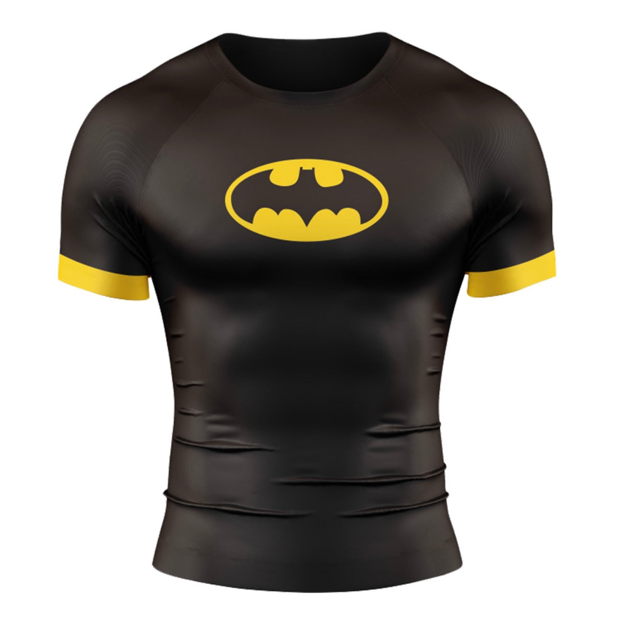 Black & Yellow Batman Premium Short Sleeve Rash Guard - MADE TO ORDER 2 WEEK DISPATCH